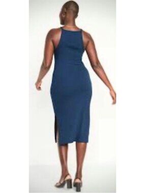 Sleeveless Navy Midi Bodycon Dress